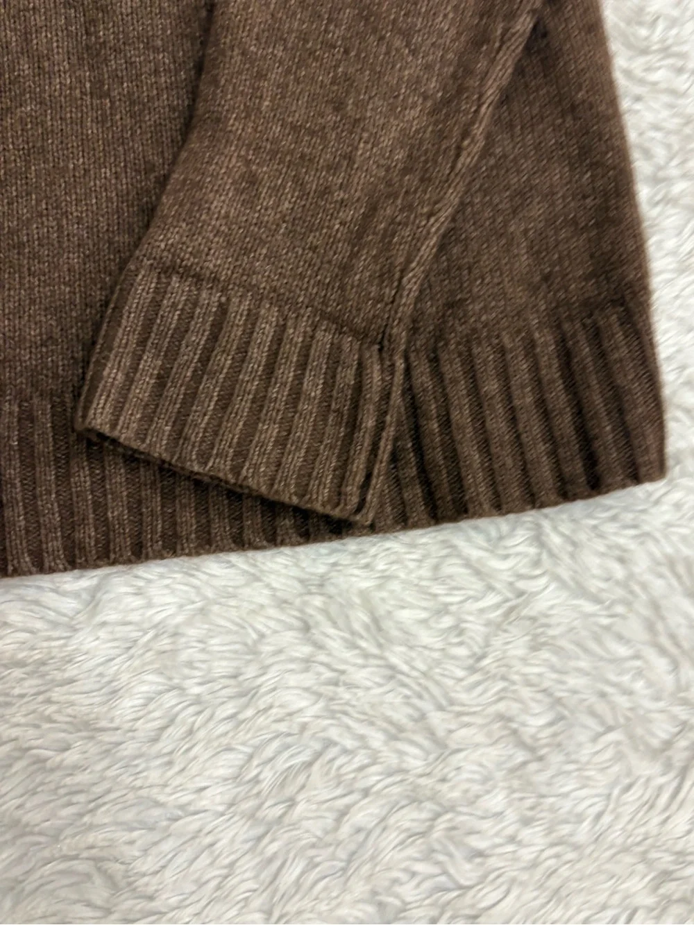VINTAGE Y2K RUELH # 925 Cashmere Blend Women's Brown Crew Neck Sweater M Preppy